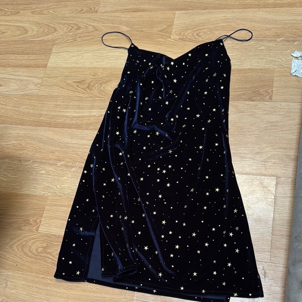 Starry Navy Velvet Dress